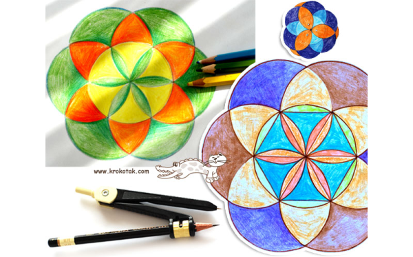 Орнамент с помощью циркуля