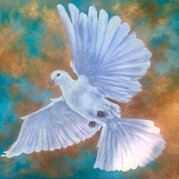 Белый голубь живопись