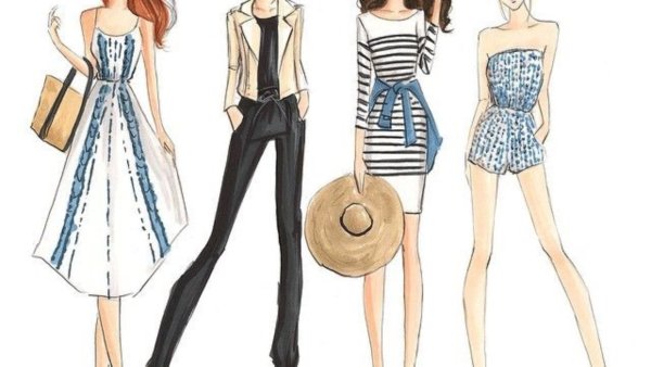 Эскизы летней одежды для девушек