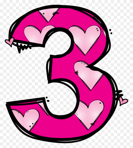 Цифра 3 мультяшная