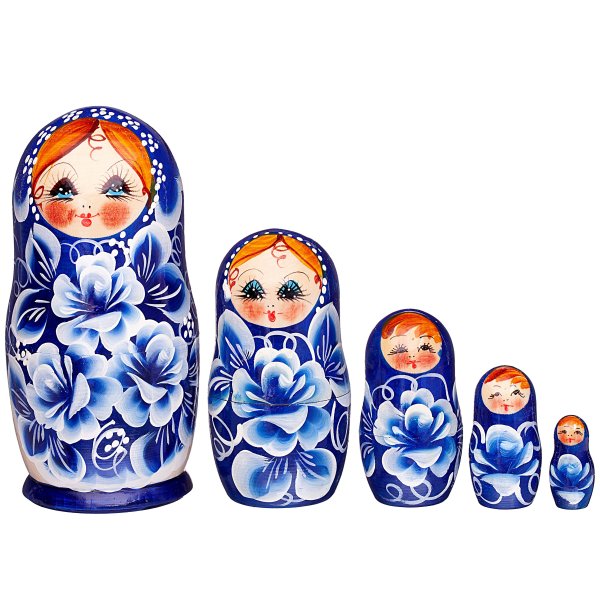 Матрешка Гжель вектор