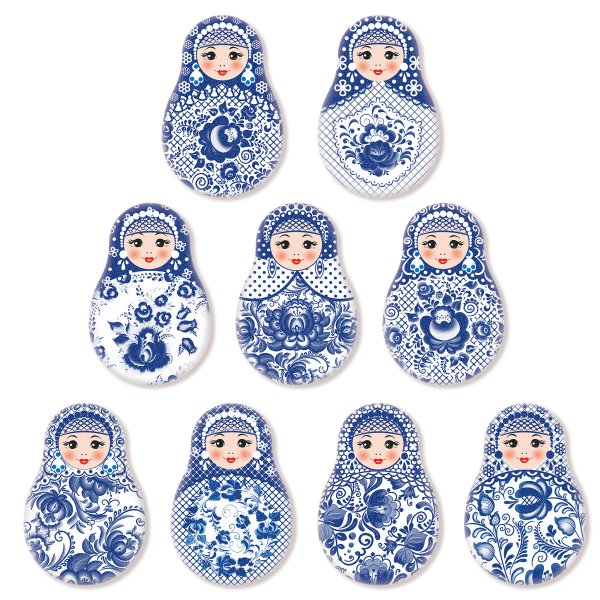 Матрешка Гжель вектор