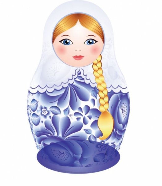 Матрешка Гжель вектор