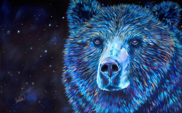 Морда медведя арт