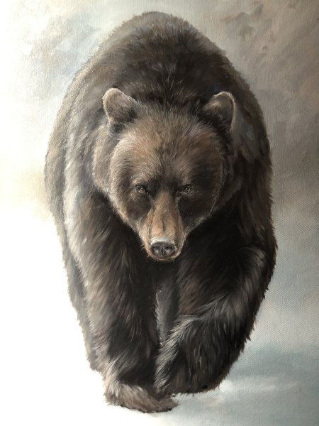 Медведь красками