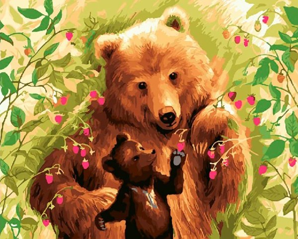Медведь рисунок красками