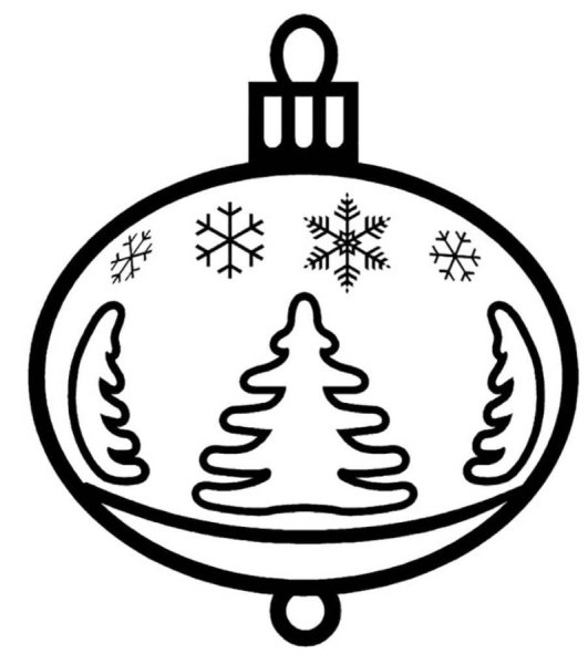 Новогодние шарики раскраска