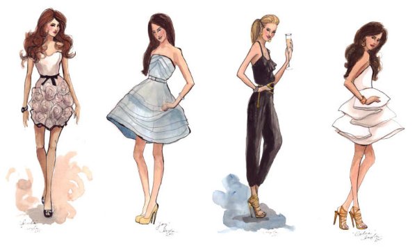 Нарисовать красивое платье