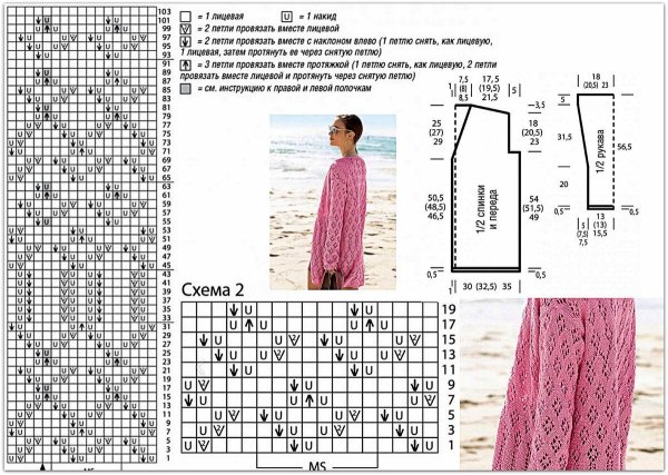 Кардиган женский спицами ажурный схемы