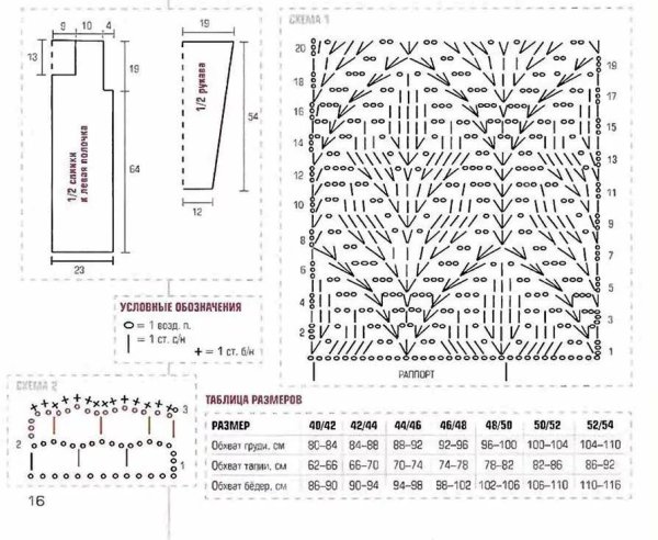 Вязаный ажурный кардиган крючком со схемами