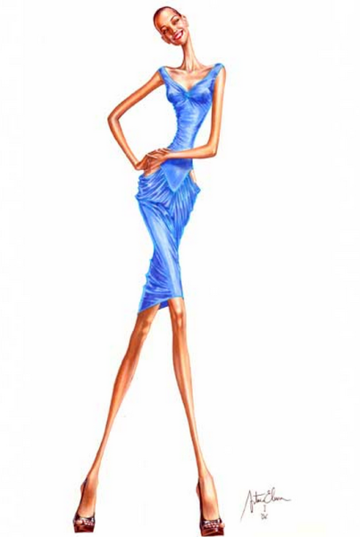 Рисунки модных женщин в полный рост