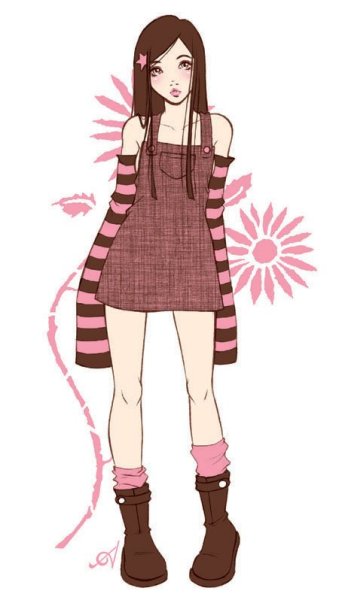 Нарисованные девушки в платьях