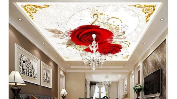 Розы на потолке фотопечать
