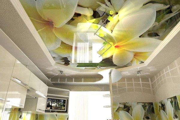 Потолок с фотопечатью на кухню