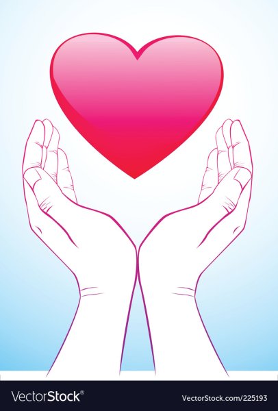 Сердце в руках рисунок