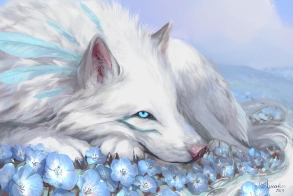 Белая волчица арт