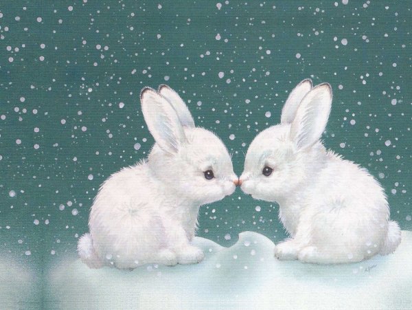 Милый зайчик акварель