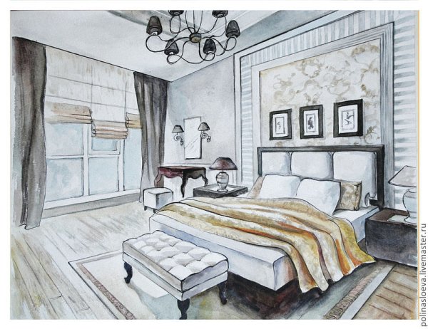 Нарисовать интерьер комнаты