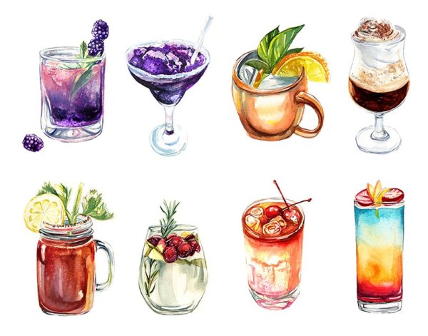 Коктейль акварель