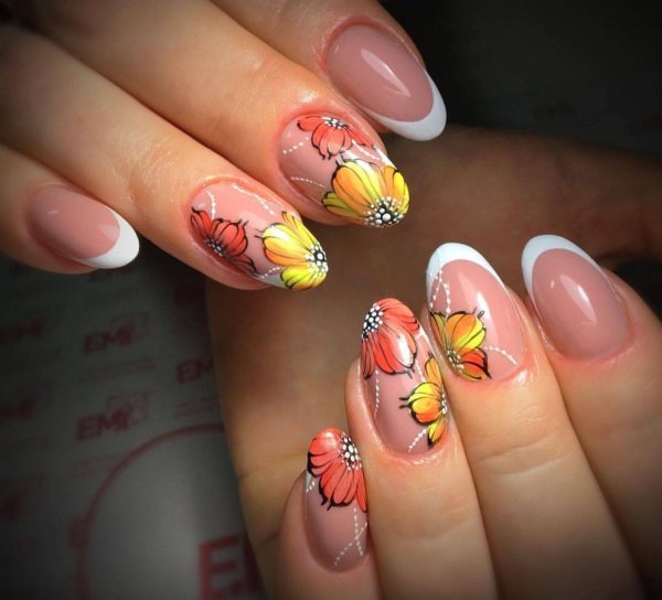 Осенний маникюр френч