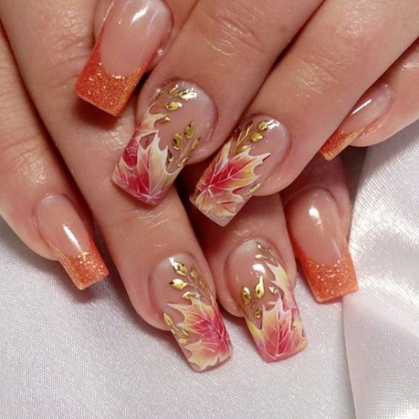 Осенний маникюр френч