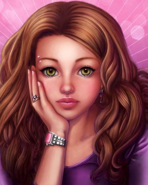 Девушка с венком на голове арт