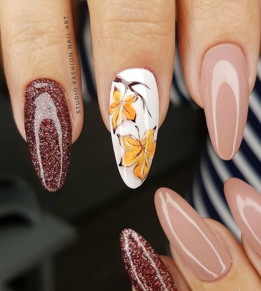 Осенний дизайн ногтей