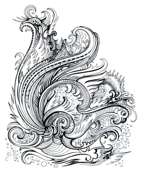 Абстракция гелевой ручкой