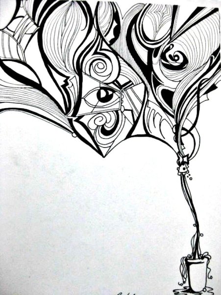 Наброски гелевой ручкой