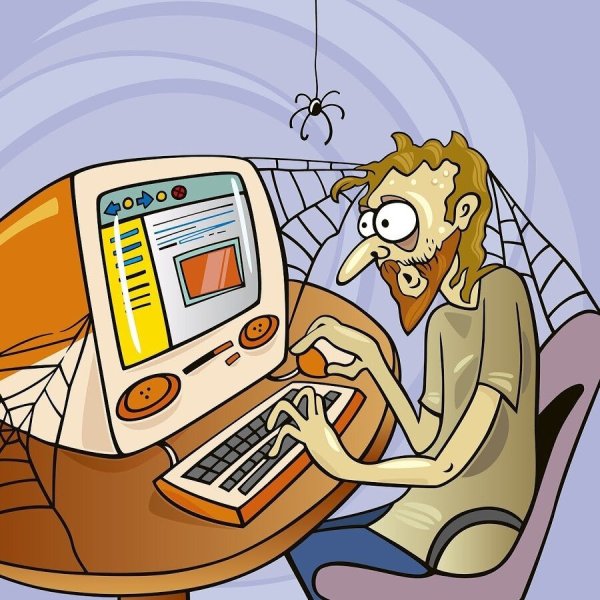 Карикатура за компьютером