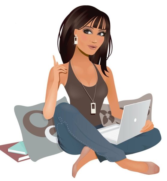 Мультяшная бизнес девушка