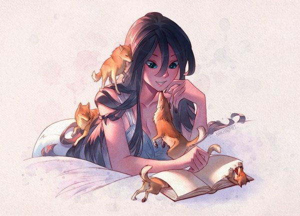 Нарисовать девушку с книжкой