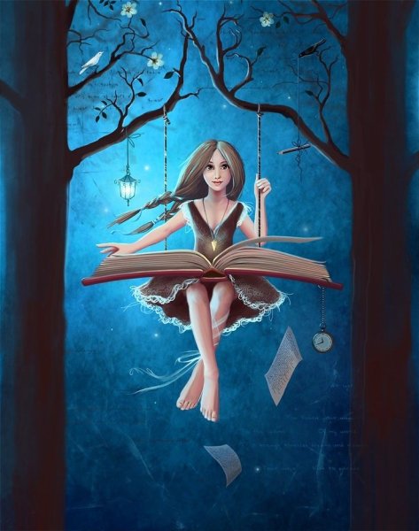 Девушка с книгой иллюстрация