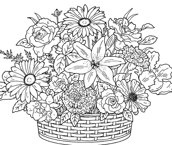 Раскраска букет цветов