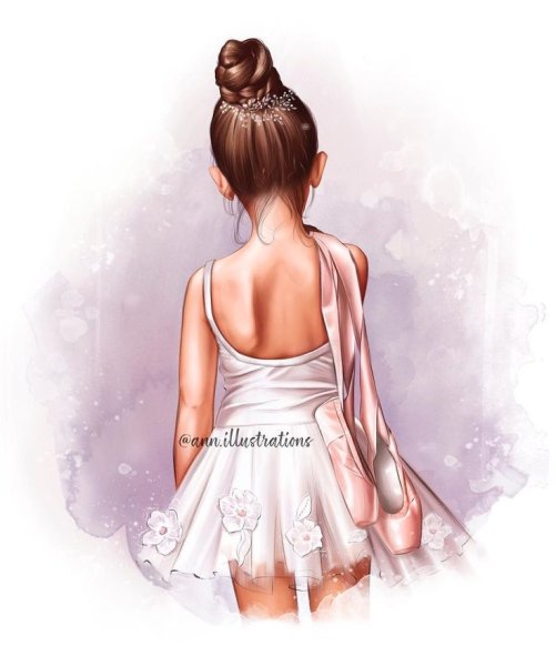 Девочка балерина со спины