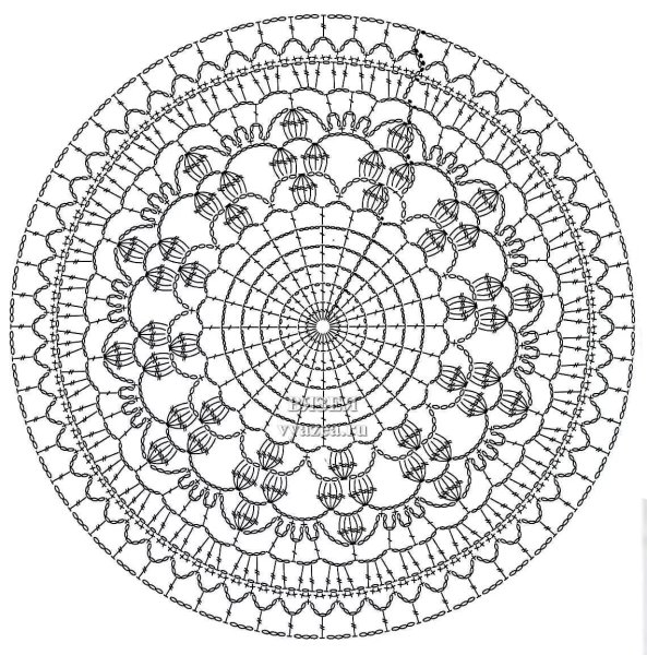 Круглые мотивы крючком со схемами