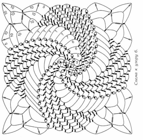 Спиральные мотивы крючком схемы