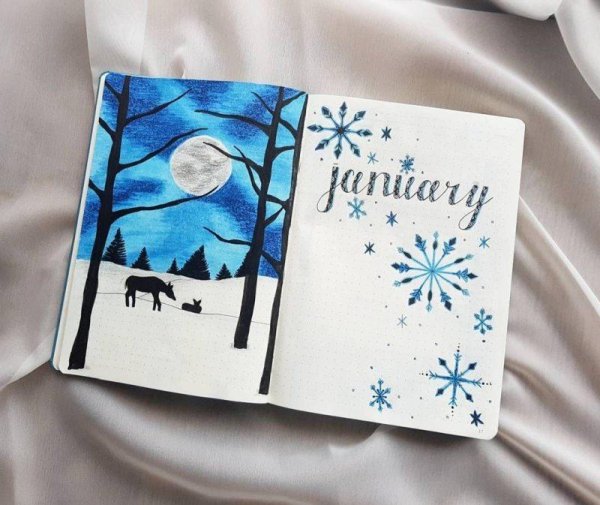 Зимний разворот в ежедневнике