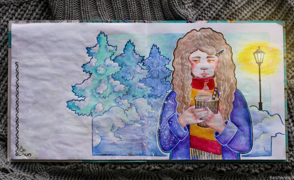 Девочки для скетчбука зимнее