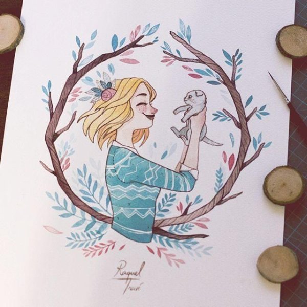 Новогодние рисунки в скетчбук