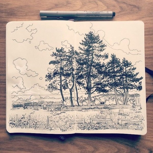 Новогодние идеи для скетчбука