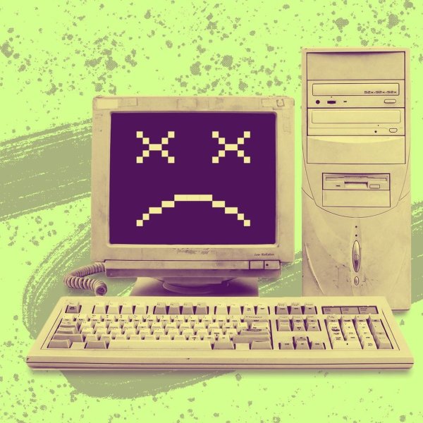 Девочка за компом арт