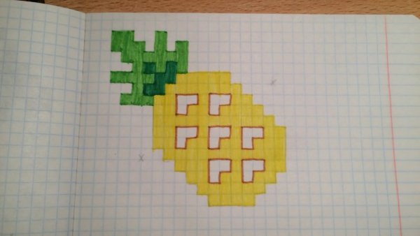 Рисунки на листке в клетку