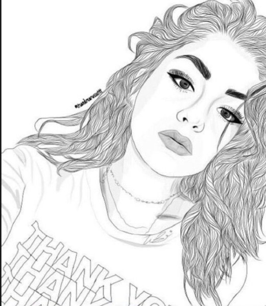 Раскраска девочка с волосами