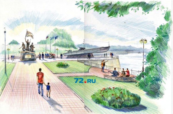 Рисунок Троицкого монастыря Тюмень