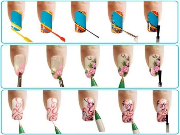 Рисунки на ногтях пошагово для начинающих