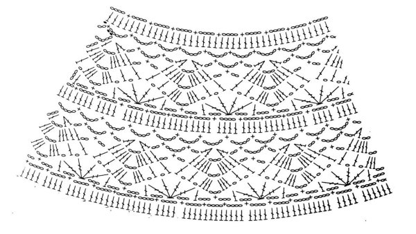 Схема вязания юбки крючком