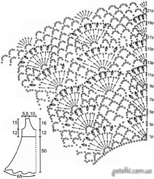 Узор крючком для юбки