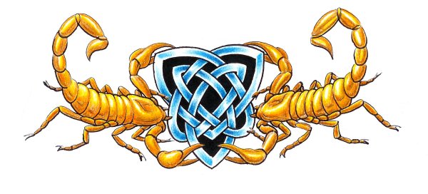 Скорпион стилизация вышивка