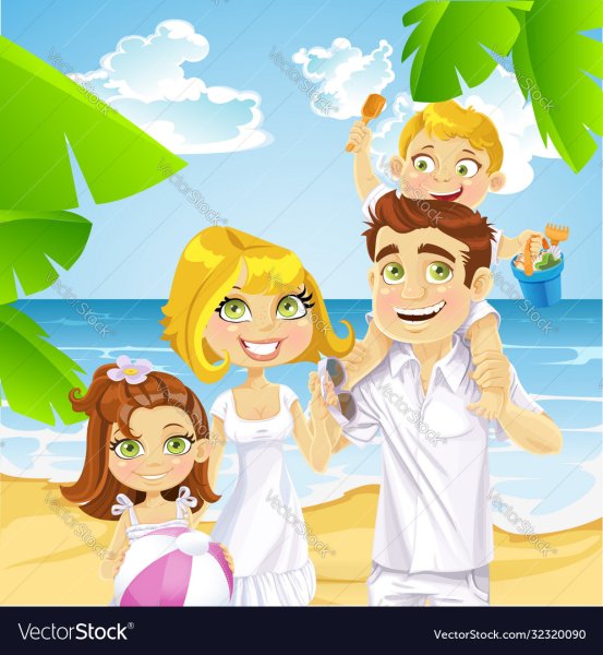 Рисунок семья на отдыхе